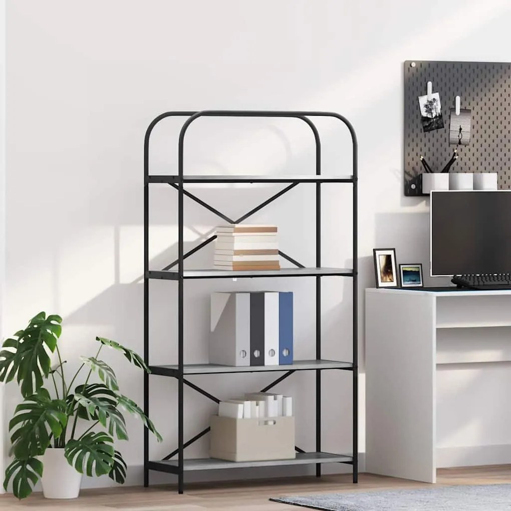 vidaXL Ράφι Βιβλίων Γκρι sonoma 80 x 30 x 146 εκ Επεξεργασμένο ξύλο