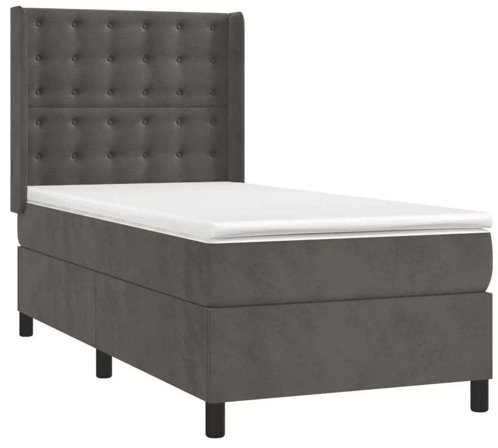 ΚΡΕΒΑΤΙ BOXSPRING ΜΕ ΣΤΡΩΜΑ ΣΚΟΥΡΟ ΓΚΡΙ 80X200 ΕΚ. ΒΕΛΟΥΔΙΝΟ 3132886