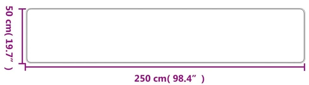 vidaXL Χαλί Διάδρομος Εμφάνιση Σιζάλ Ασημί 50 x 250 εκ.