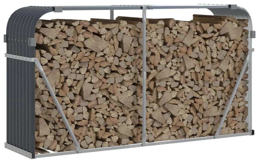 vidaXL Ξυλοθήκη Ανθρακί 180x45x100 εκ. από Γαλβανισμένο Ατσάλι