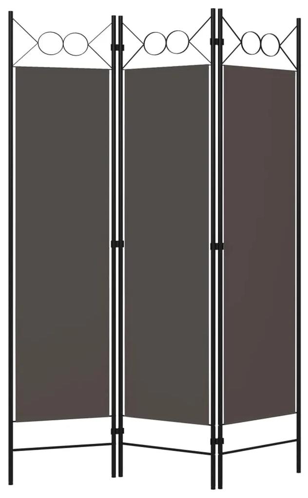 vidaXL Διαχωριστικό Δωματίου με 3 Πάνελ Ανθρακί 120 x 180 εκ.