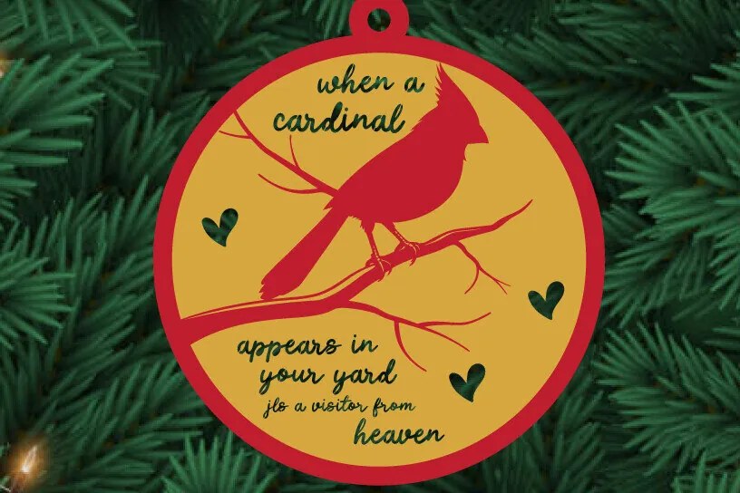 Intra απο ξύλο plywood 3mm-4mm πάχος Καρδινάλια Χριστουγεννιάτικα στολίδια  Δίασταση 8x8 cm INTRAFABR-110935317