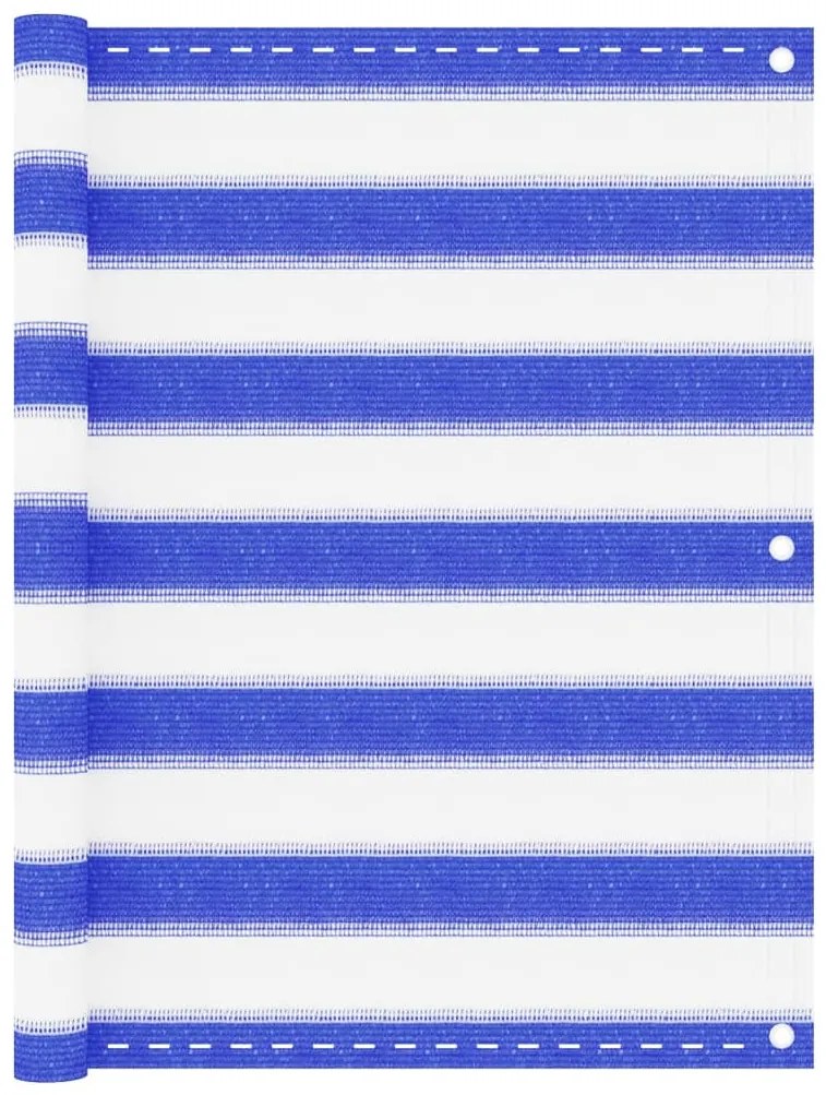 Διαχωριστικό Βεράντας Μπλε / Λευκό 75x600 εκ. από HDPE