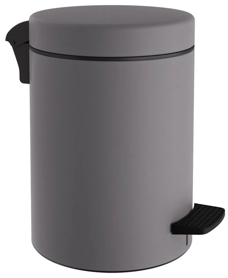 Κάδος Απορριμμάτων 5lt 05-096-163 Ø20xH28cm Matte Concrete Grey Pam&amp;Co Stainless Steel