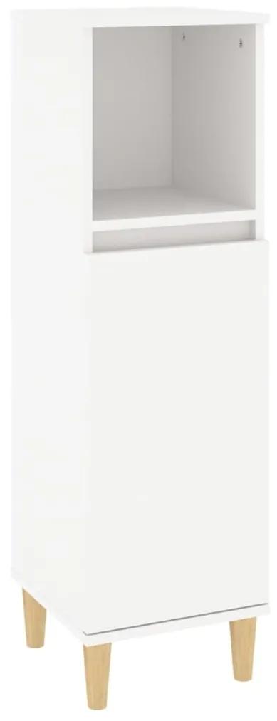 Ντουλάπι Μπάνιου Λευκό 30 x 30 x 100 εκ. από Επεξεργασμένο Ξύλο - Λευκό
