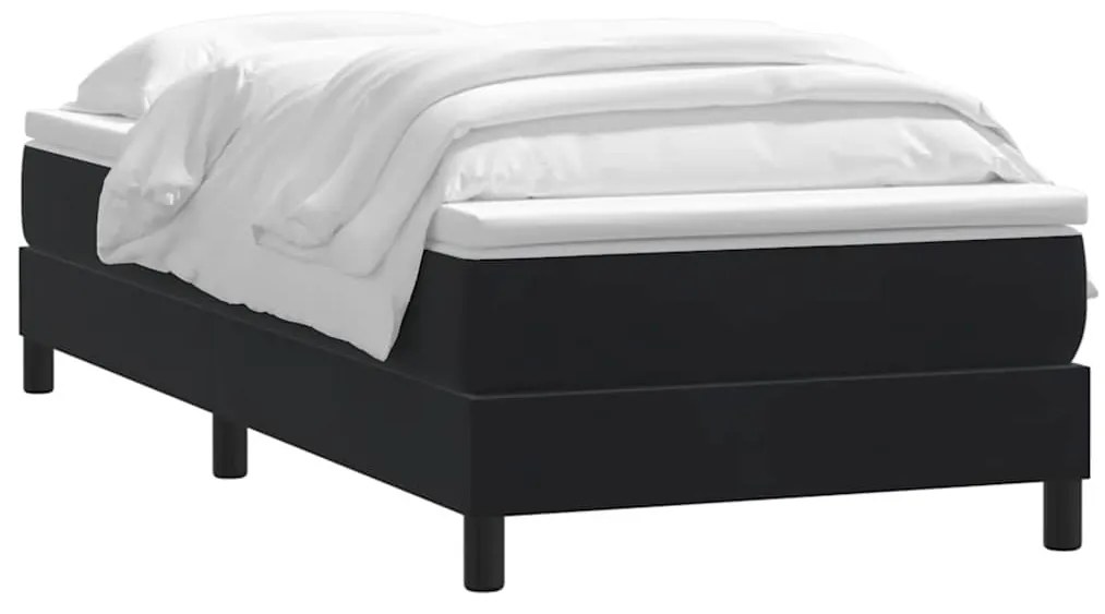 vidaXL Κρεβάτι Boxspring με Στρώμα Μαύρο 90x220 εκ. Βελούδινο