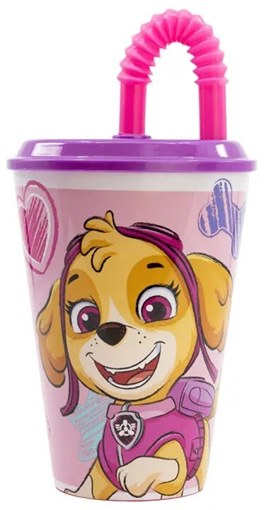 Water Cup with Straw for Kids STOR 74530 430 ml Paw Patrol Skye (pink)