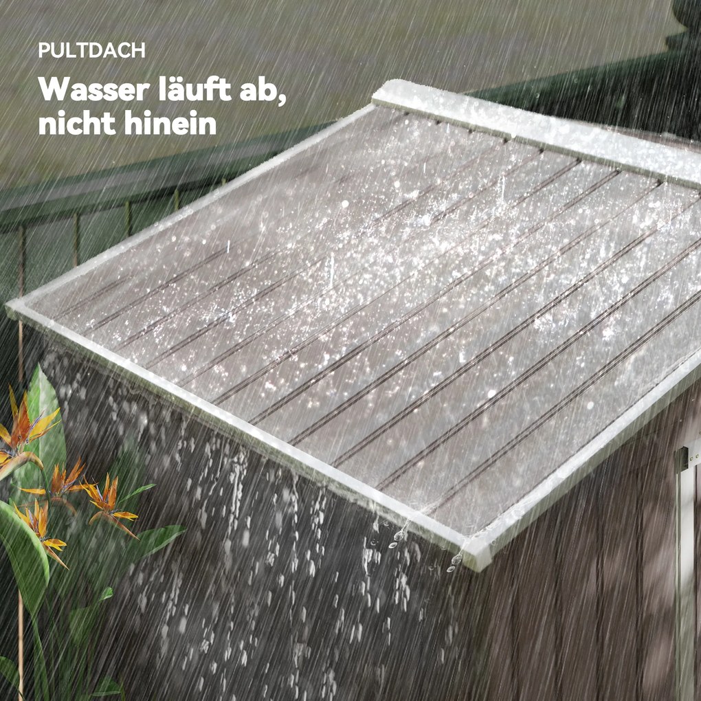 Outsunny Αποθήκη Εργαλείων με Συρόμενες Πόρτες 2,13 x 1,30 x 1,85cm Μέταλλο Γκρι