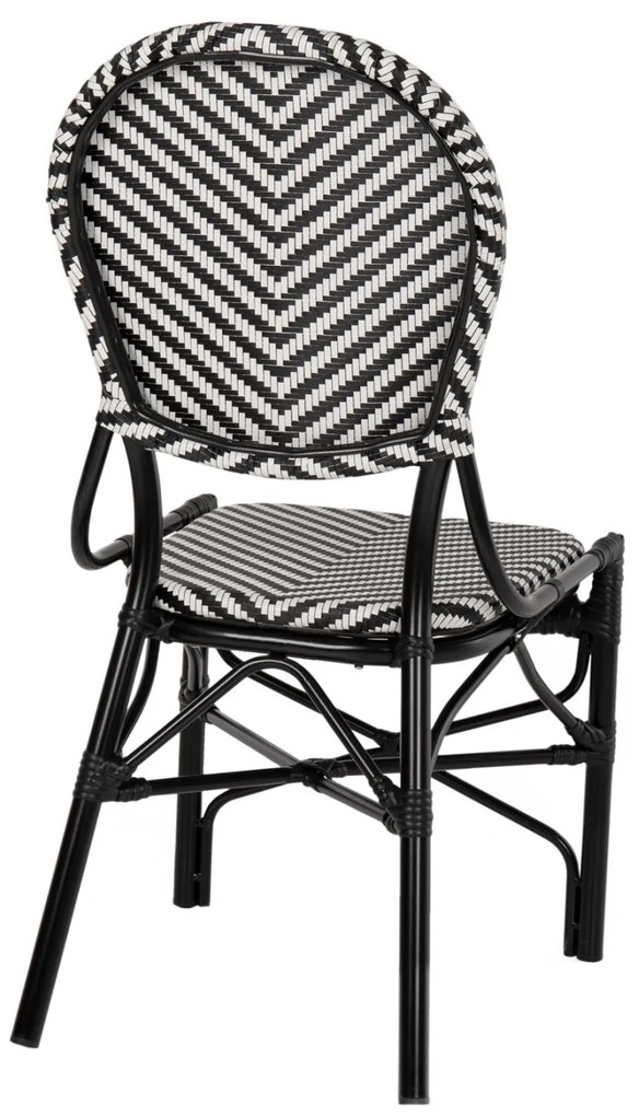 Καρέκλα C5927.01 Αλουμινίου Bamboo Look με Textline Μαύρο - Λευκό 46x56x95Y εκ. 46x56x95 εκ.