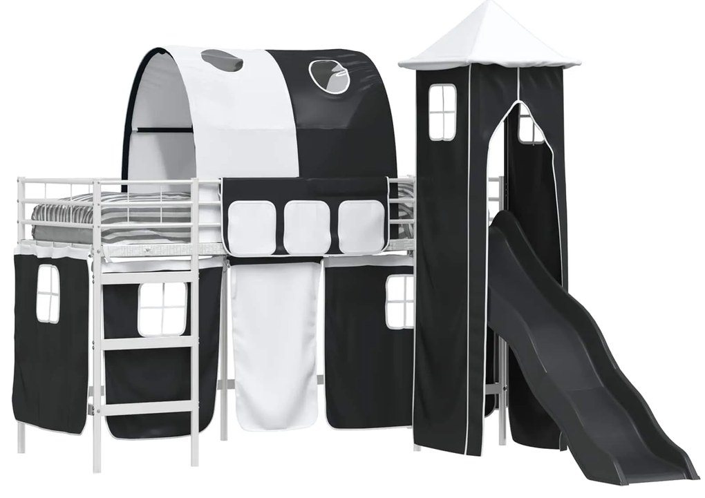 vidaXL Λευκό και Μαύρο 90 x 190 cm