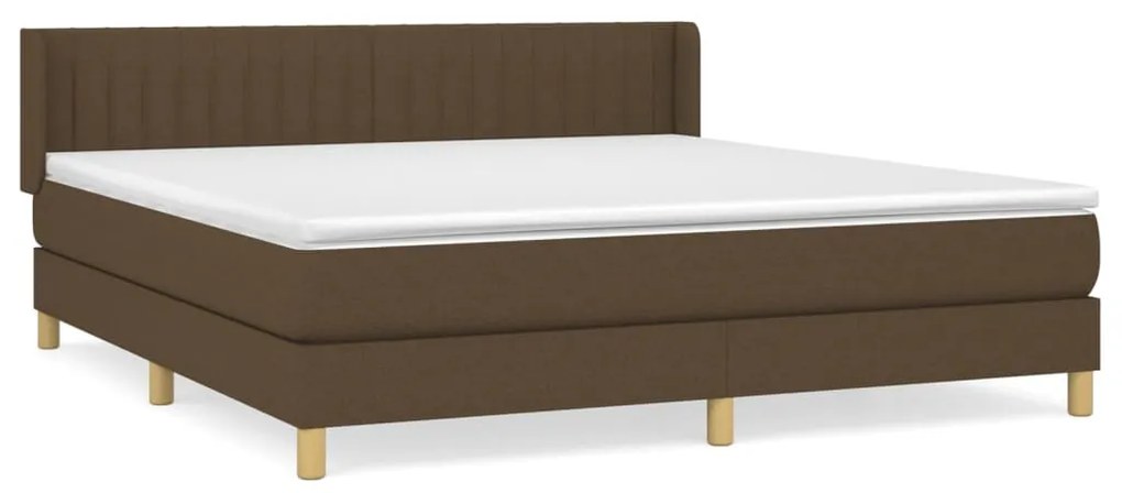 ΚΡΕΒΑΤΙ BOXSPRING ΜΕ ΣΤΡΩΜΑ ΣΚΟΥΡΟ ΚΑΦΕ 160X200 ΕΚ ΥΦΑΣΜΑΤΙΝΟ 3130444