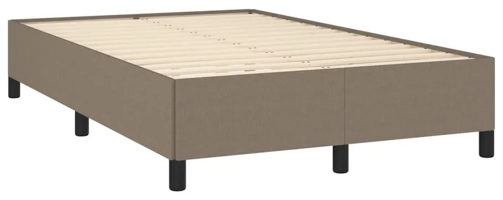 Κρεβάτι Boxspring με Στρώμα &amp; LED Taupe 120x190 εκ. Υφασμάτινο - Μπεζ-Γκρι