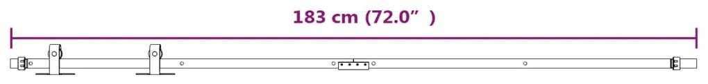 vidaXL Μηχανισμός Συρόμενης Πόρτας Μίνι Λευκή 183 εκ. Ανθρακοχάλυβας
