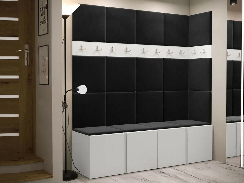 Σετ διαδρόμου Hartford 265, 186x168x46cm, 27 kg, Άσπρο, Πλαστικοποιημένη μοριοσανίδα, Ταπισερί, Εντοιχισμένη, Τοίχου | Epipla1.gr