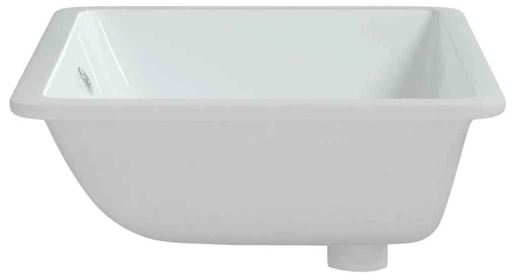 vidaXL Νιπτήρας Μπάνιου Ορθογώνιος Λευκός 60 x 40 x 21 εκ. Κεραμικός