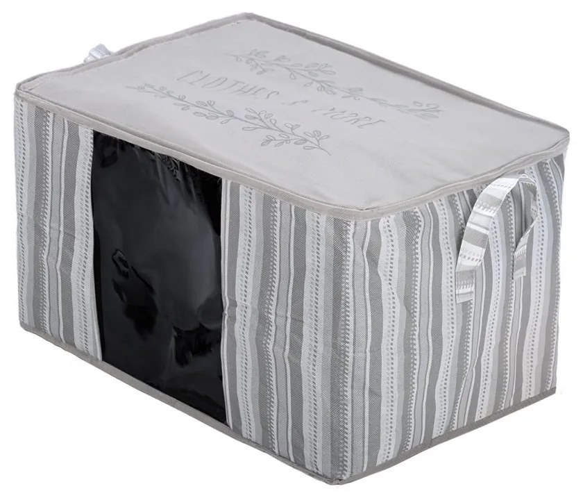 Estia 03-23980 Θηκη Αποθηκευσης non Woven Υφασματινη 60x45x35cm με Παραθυρο, Ivory