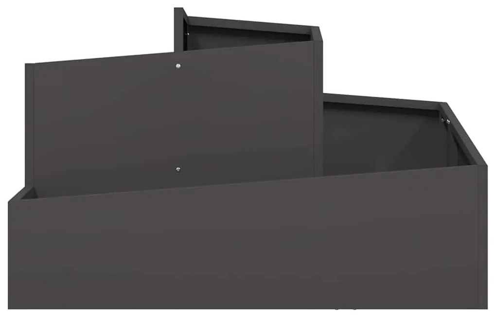 vidaXL Γλάστρα Κήπου Μαύρο 80 x 80 x 50 εκ. Κρύα έλαση από χάλυβα