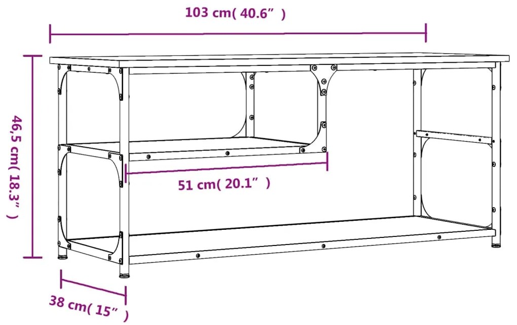 ΈΠΙΠΛΟ ΤΗΛΕΟΡΑΣΗΣ ΓΚΡΙ SONOMA 103X38X46,5 ΕΚ. ΕΠΕΞ. ΞΥΛΟ/ΑΤΣΑΛΙ 831826