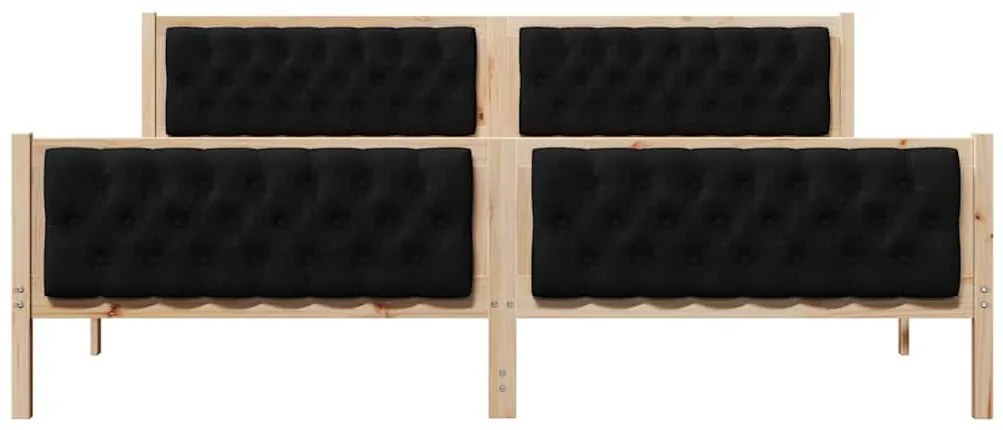 vidaXL Σκελετός Κρεβατιού Μαύρο 200 x 200 cm Στερεά ξυλεία πεύκου