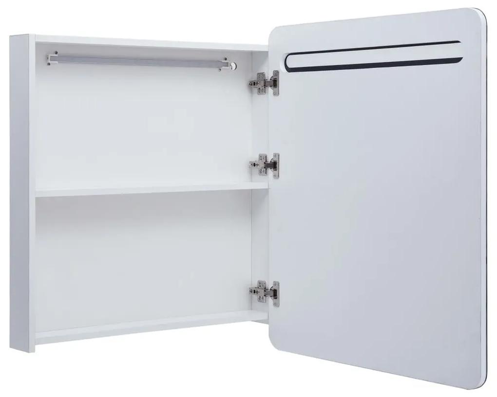 Ντουλάπι Μπάνιου με Καθρέφτη και Φωτισμό LED 68 x 9 x 80 εκ. - Λευκό