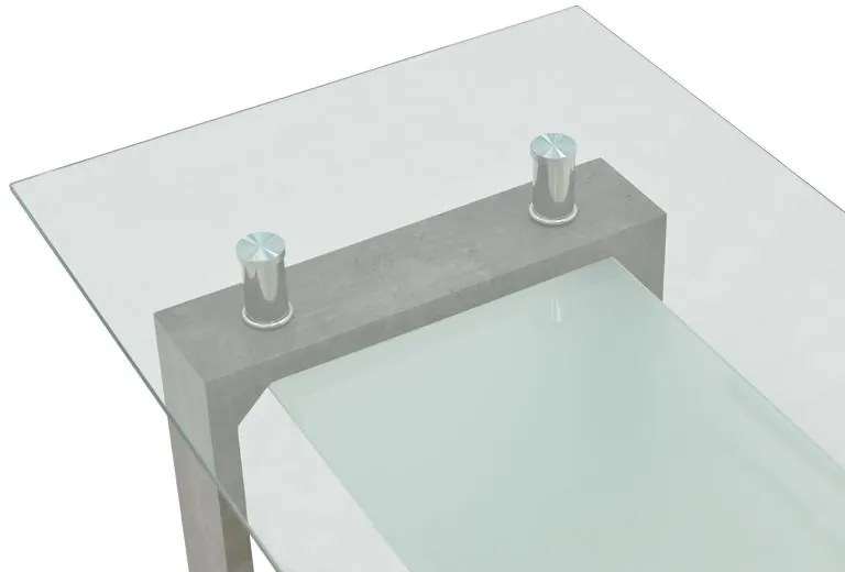 Τραπέζι σαλονιού Vrocho γκρι ξύλο-γυαλί 110x60x45εκ 110x60x45 εκ.