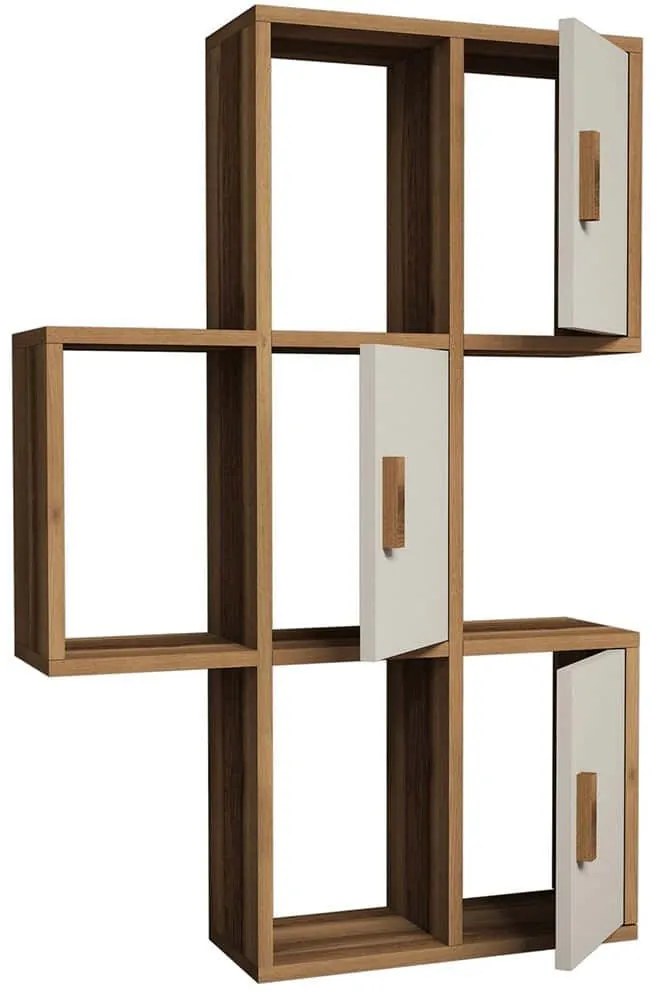 Ραφιέρα Τοίχου Flora 845HCT1602 50x20x112,6cm Walnut-Cream