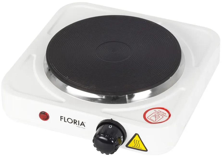 Floria ZLN2805 Μονή ηλεκτρική εστία εμαγιέ λευκό 15.5cm, Λευκή