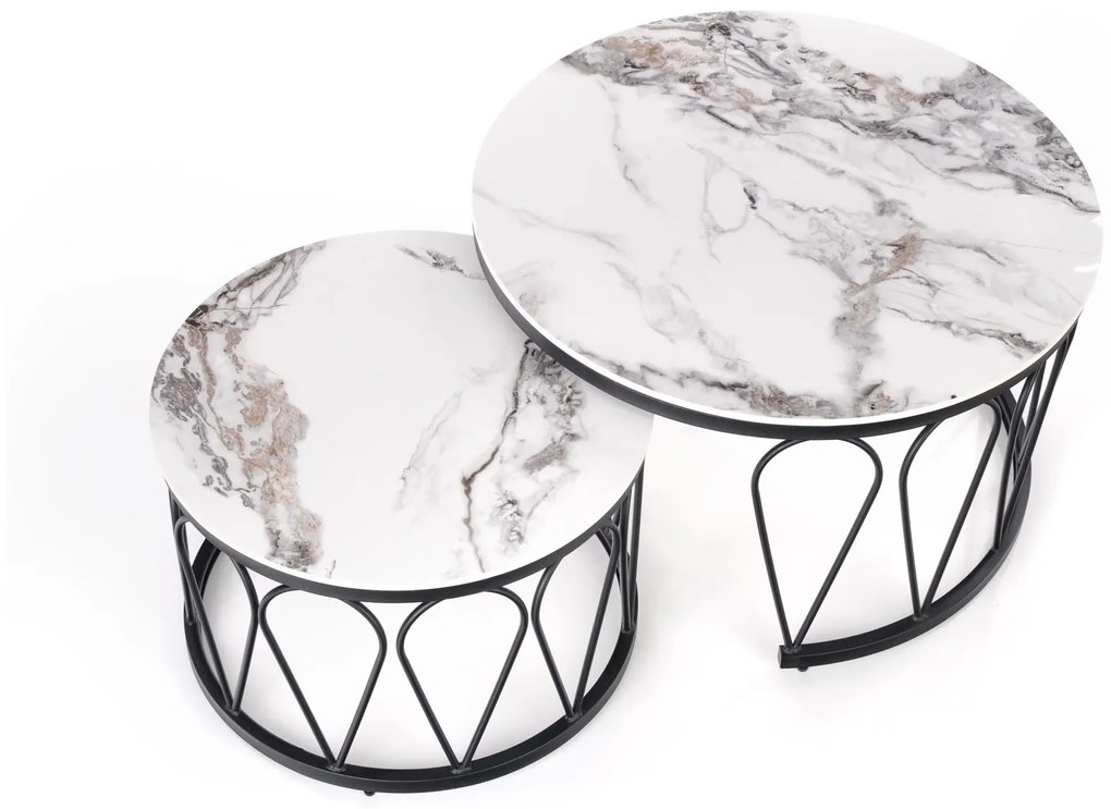 FORMOSA set of 2 coffee tables, white marble DIOMMI V-CH-FORMOSA-LAW