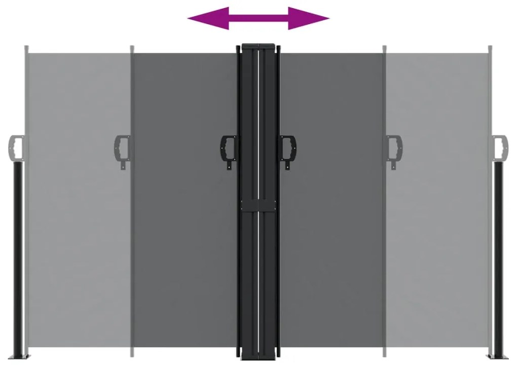 vidaXL Σκίαστρο Πλαϊνό Συρόμενο Μαύρο 160 x 1000 εκ.