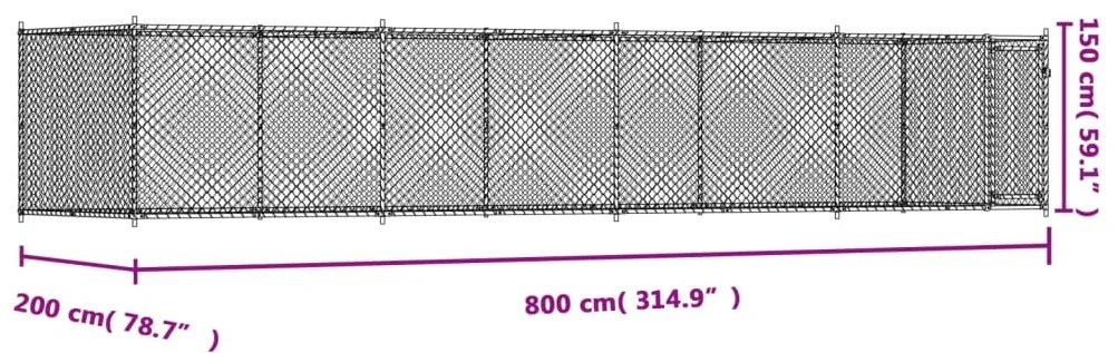 ΚΛΟΥΒΙ ΣΚΥΛΟΥ ΜΕ ΠΟΡΤΑ ΓΚΡΙ 8X2X1,5 Μ. ΓΑΛΒΑΝΙΣΜΕΝΟΣ ΧΑΛΥΒΑΣ 3209580