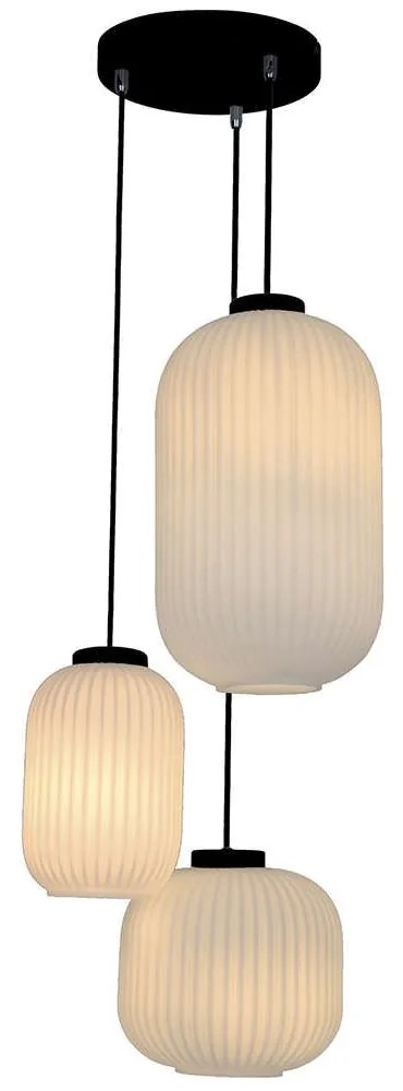 Φωτιστικό Οροφής Astor 4257900 E27 White-Black Viokef Metal, Glass
