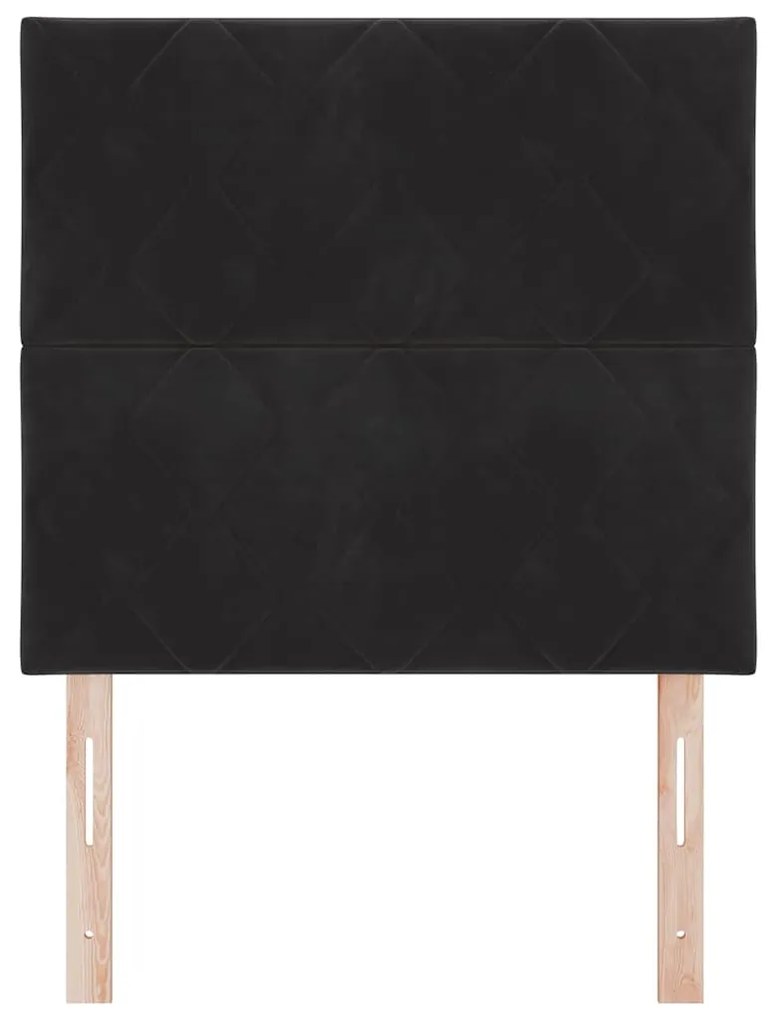 vidaXL LED Κεφαλάρι με φώτα λωρίδας LED Geometric Μαύρο 100 cm Βελούδο