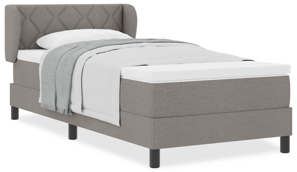 vidaXL Κρεβάτι Box Spring με Στρώμα σε Ταούπ, 90x200 εκ. Ύφασμα