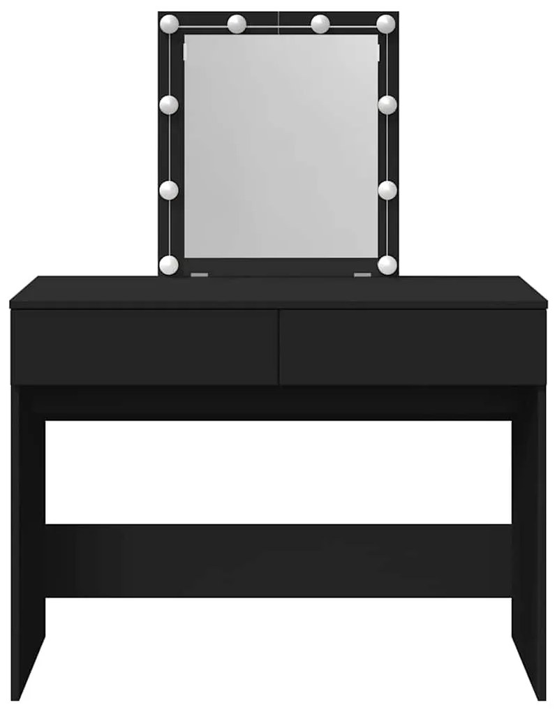 vidaXL Μπουντουάρ με LED Μαύρο 100x40x130 εκ.