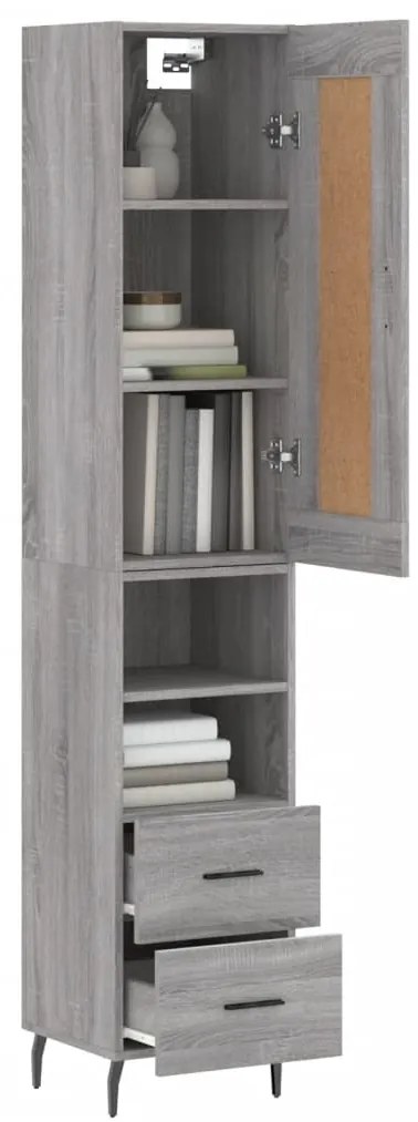 vidaXL Μπουφές Sonoma Γκρι 34,5 x 34 x 180 εκ. από Επεξεργασμένο Ξύλο