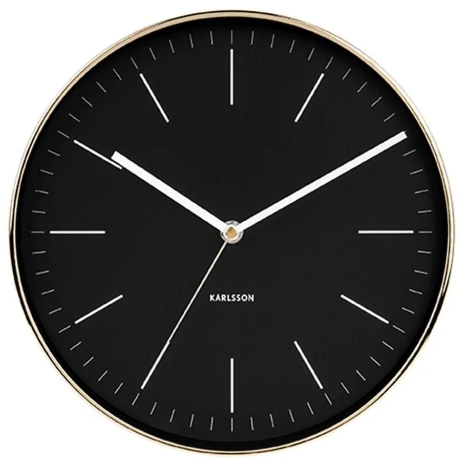 Ρολόι Τοιχού Minimal KA5695BK Φ27,5cm Μεταλλικό Black-Gold Karlsson Μέταλλο