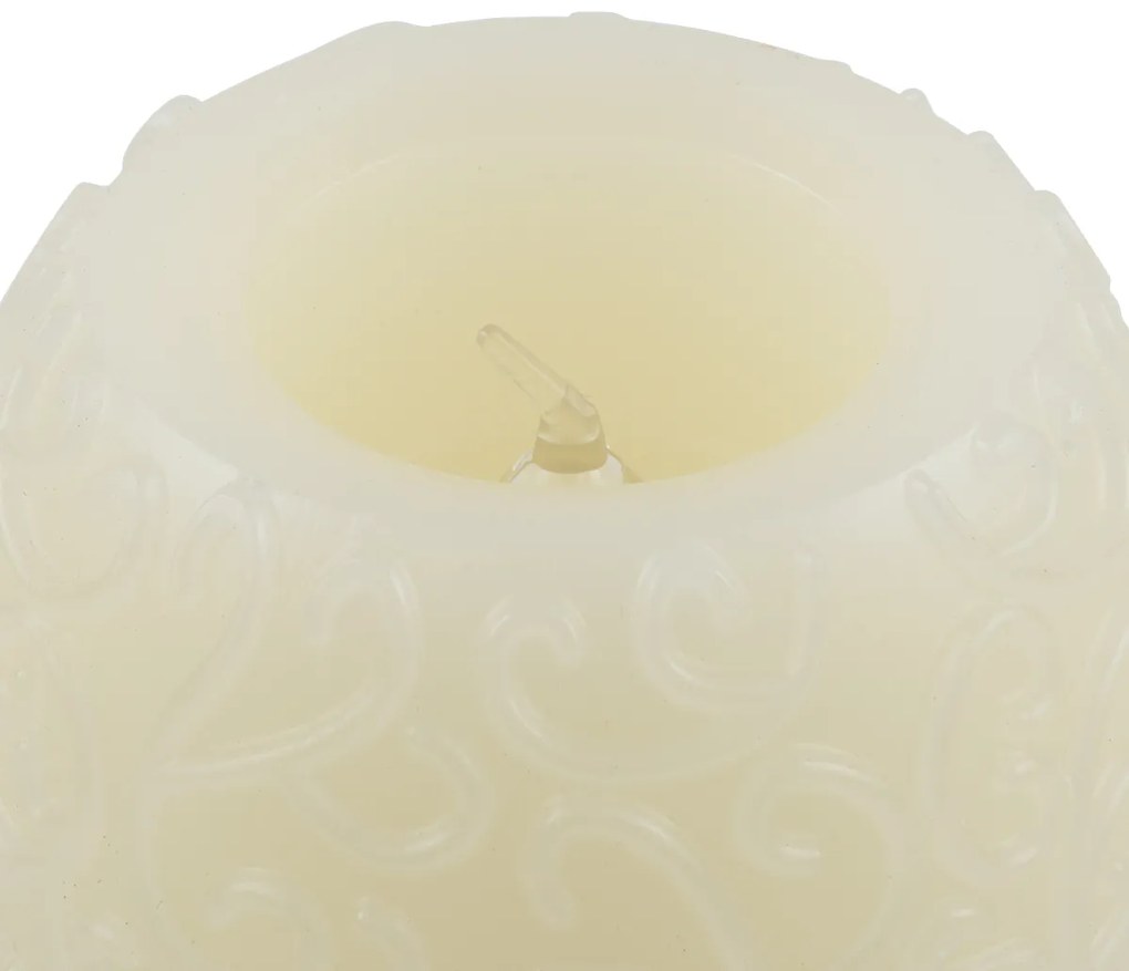 GloboStar® CANDLE 79537 Διακοσμητικό Realistic Κερί με LED Εφέ Κινούμενης Φλόγας - Μπαταρίας 3 x LR1130 Θερμό Λευκό 2700K Μπεζ D6 x H5cm