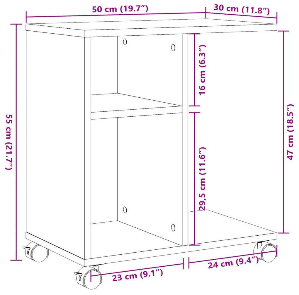 ΒΟΗΘΗΤΙΚΟ ΤΡΑΠΕΖΙ ΜΕ ΡΟΔΕΣ ΚΑΦΕ ΔΡΥΣ 50X30X55 ΕΚ. ΕΠΕΞ. ΞΥΛΟ 840575