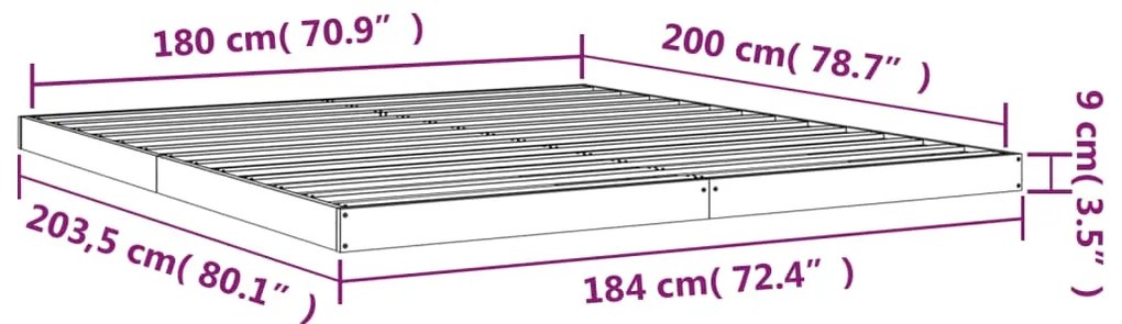 ΠΛΑΙΣΙΟ ΚΡΕΒΑΤΙΟΥ 180X200 ΕΚ. ΜΑΣΙΦ ΠΕΥΚΟ 6FT SUPER KING 823429