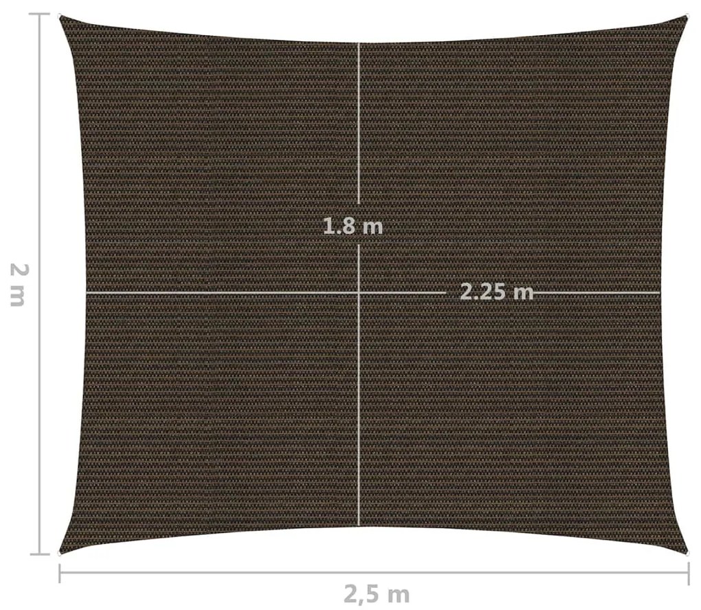 Πανί Σκίασης Καφέ 2 x 2,5 μ. από HDPE 160 γρ./μ²   - Καφέ