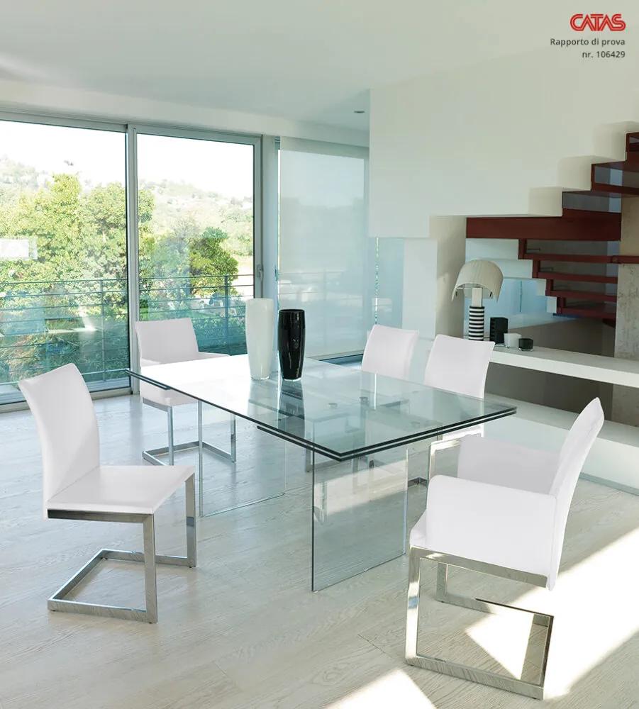 Τραπέζι Miami 180-280x100x76 - Extralight clear glass (19 mm) with bavel