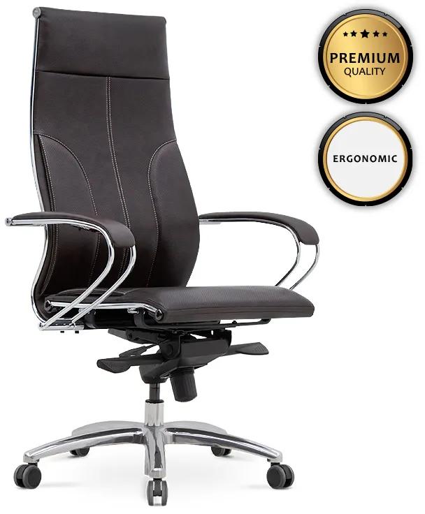 Καρέκλα γραφείου εργονομική Samurai-6 Megapap από τεχνόδερμα σε σκούρο καφέ 70x70x122/133εκ. - Τεχνόδερμα - GP008-0034