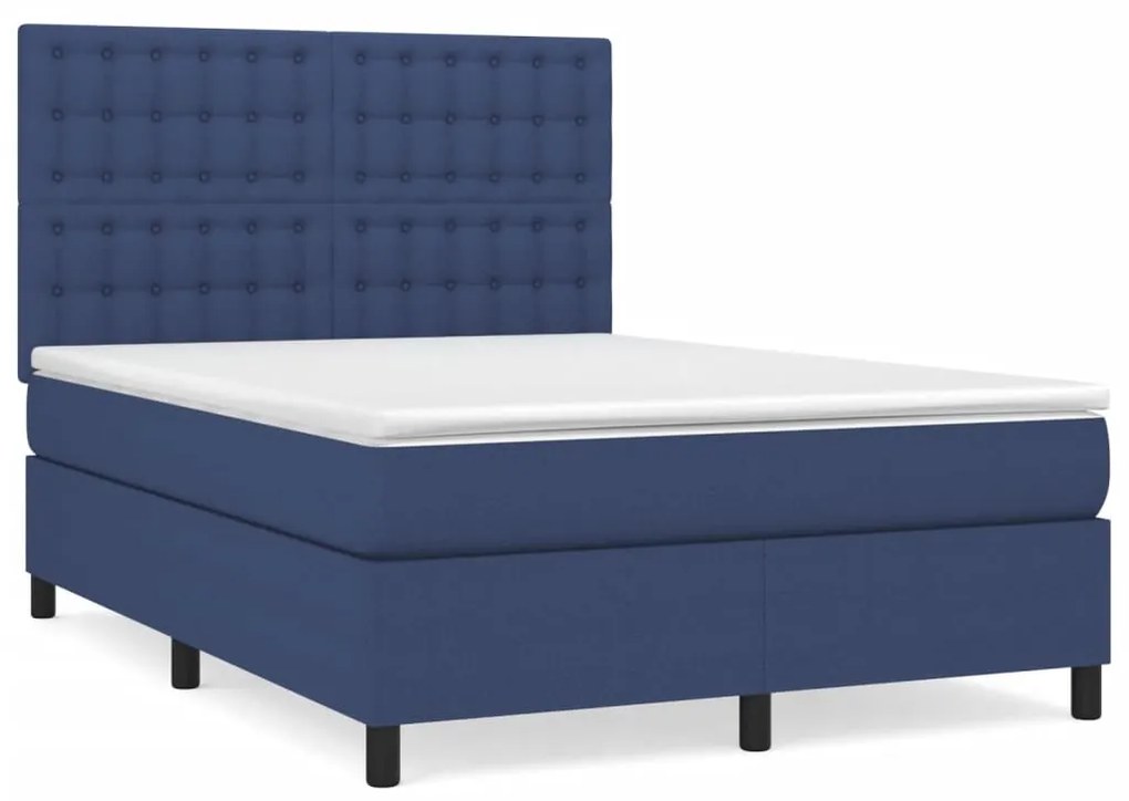 ΚΡΕΒΑΤΙ BOXSPRING ΜΕ ΣΤΡΩΜΑ ΜΠΛΕ 140X190 ΕΚ. ΥΦΑΣΜΑΤΙΝΟ 3142095