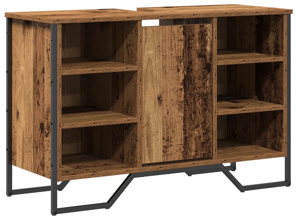 vidaXL ντουλάπι νιπτήρα  Παλιό ξύλο 91x35x60 cm Από στερεό ξύλο