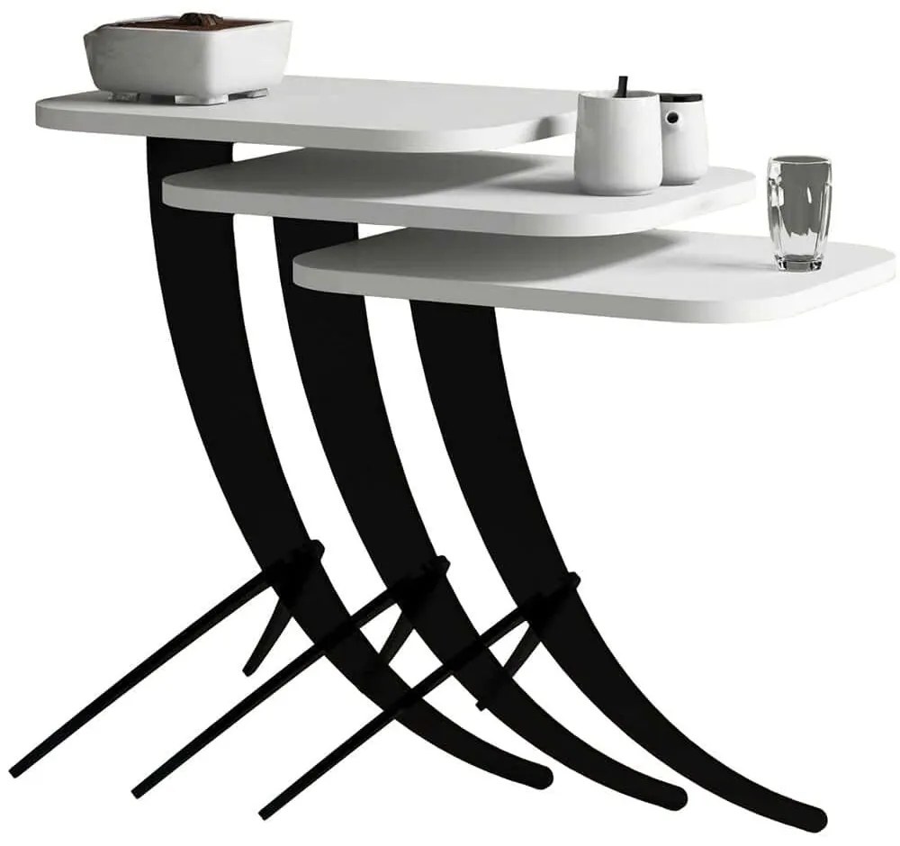 Ζιγκόν Pion (Σετ 3Τμχ) 845HCT2842 35x45x60/54,5/48,5cm White-Black