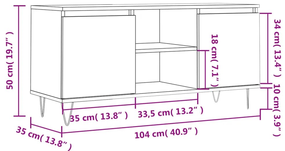 ΈΠΙΠΛΟ ΤΗΛΕΟΡΑΣΗΣ ΓΚΡΙ ΣΚΥΡΟΔ. 104 X 35 X 50 ΕΚ. ΕΠΕΞΕΡΓ. ΞΥΛΟ 827016