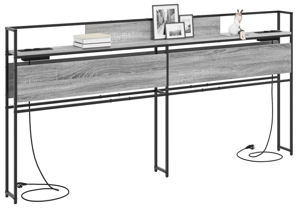 vidaXL Κεφαλάρι Αποθήκης Γκρι sonoma 180 cm Επεξεργασμένο ξύλο