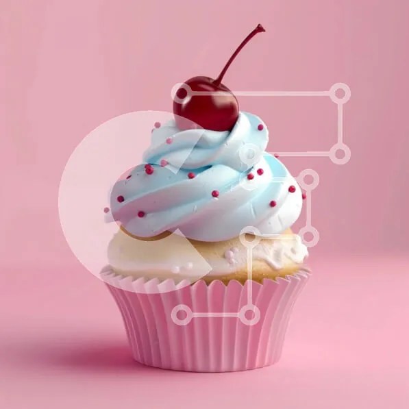 Intra Συλλεκτικό Ξύλινο Παζλ Plywood  4mm - Νόστιμο Cupcake με Blue Frosting και Cherry Σε Ξύλινο Κουτί - Διαστάσεις: 10x10 cm – 25 κομμάτια