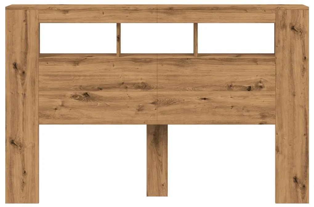 vidaXL LED κεφαλάρι Artisan Oak 160x18,5x103,5 cm Κατασκευασμένο ξύλο