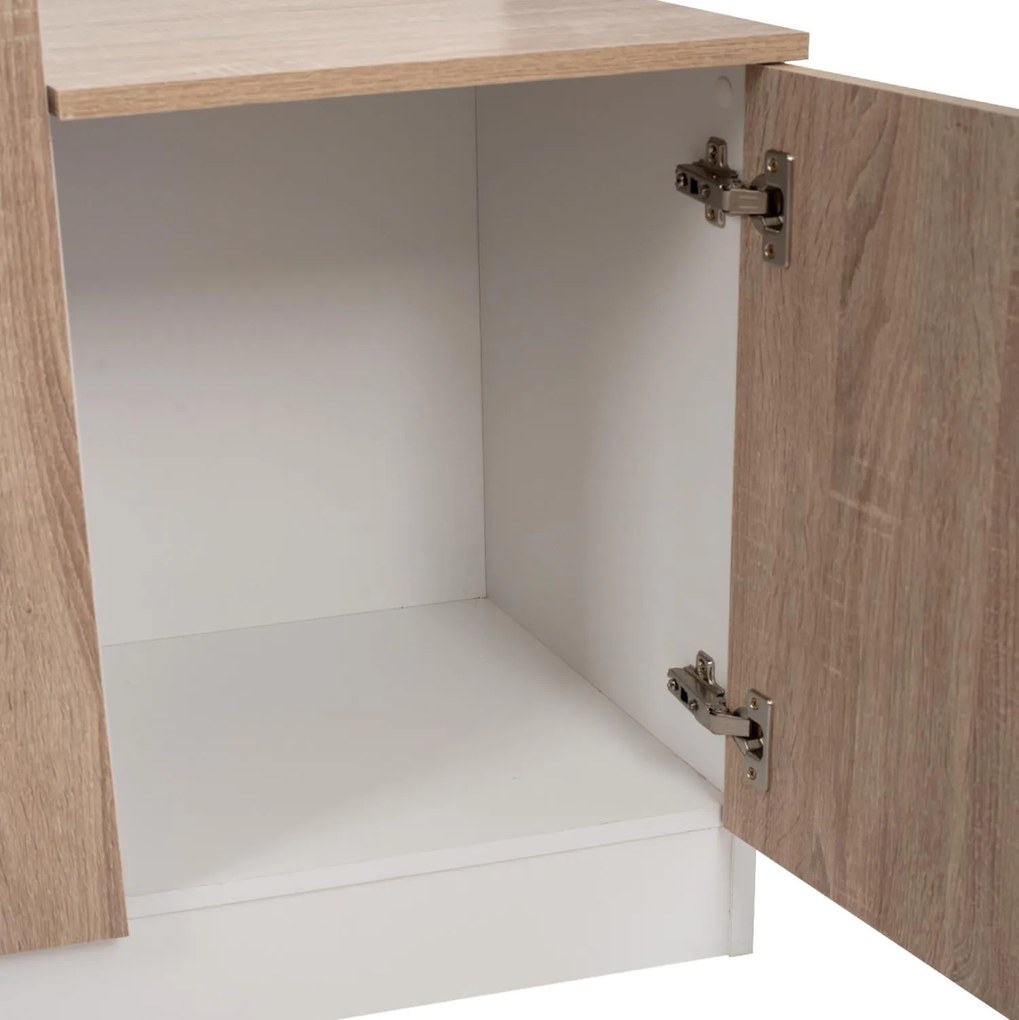 Έπιπλο εισόδου JANICE με Καθρέπτη Sonoma Λευκό 70x37x181 εκ. 70x37x181 εκ.